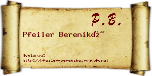 Pfeiler Bereniké névjegykártya